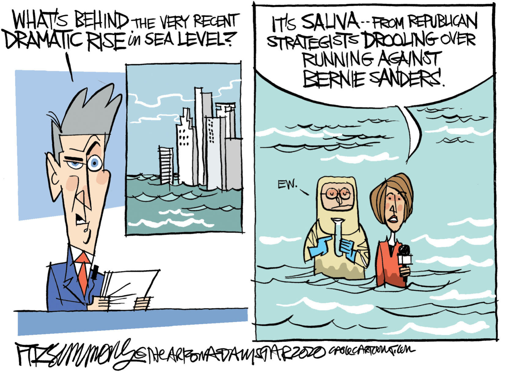 Daily Fitz Cartoon: Bernie Wins
